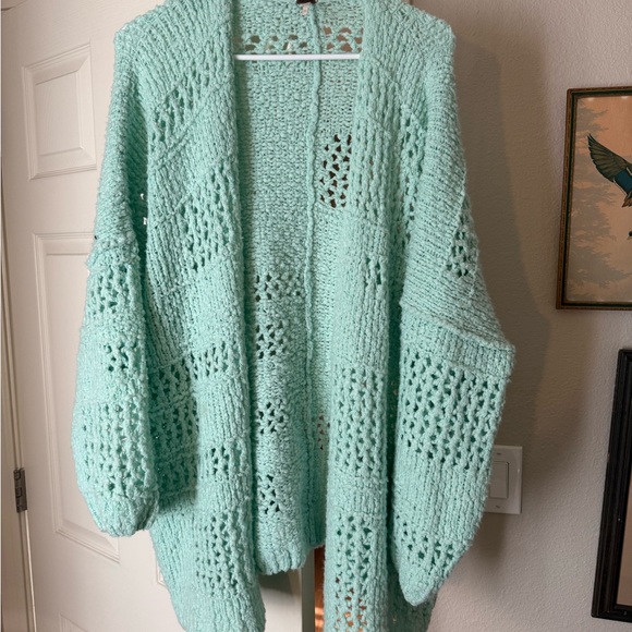Free People Green Knit Women's Cozy Cardigan M/L - Picture 1 of 4